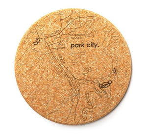 Cork Map Coasters - Set of 2 - The Collective Park City