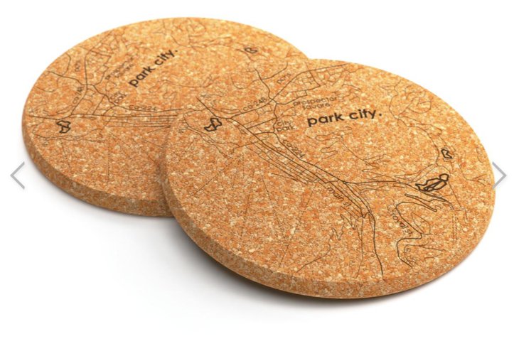 Cork Map Coasters - Set of 2 - The Collective Park City