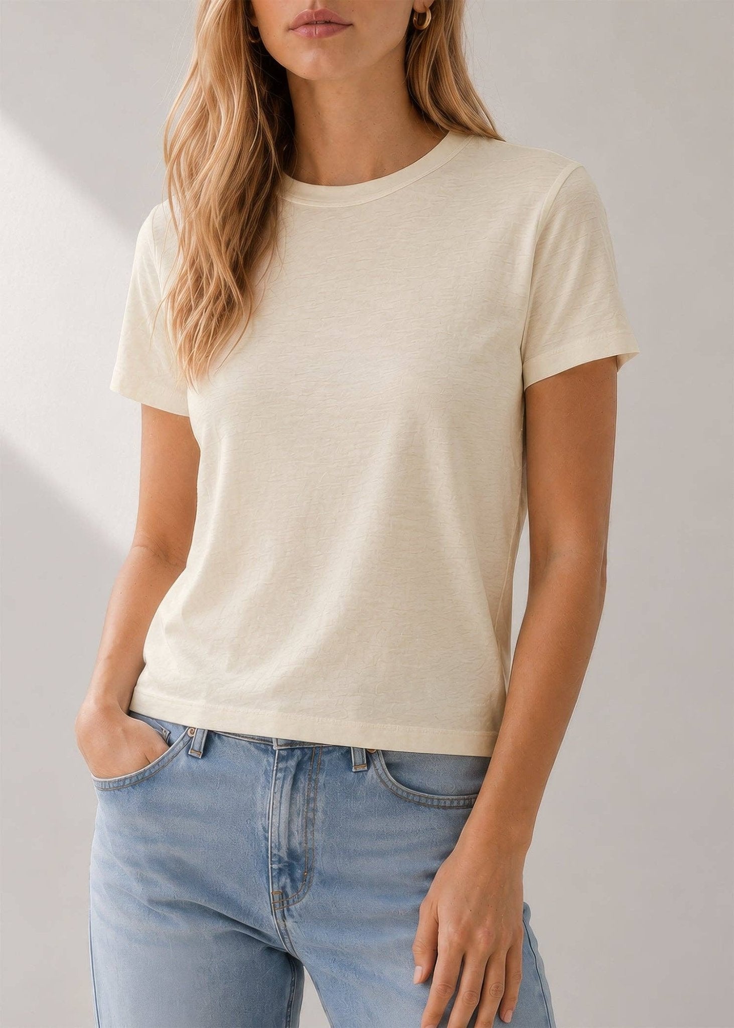 Cotton Modal Slub Crew Tee - The Collective Park City