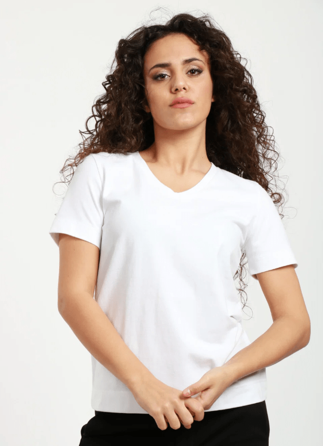 Cotton V-Neck Tee - The Collective Park City