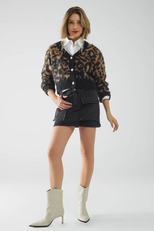 Cozy Leopard Print Cardigan Sweater - The Collective Park City