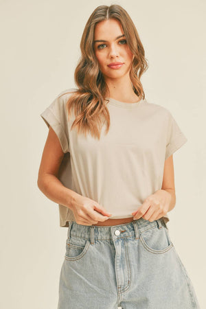 Crew Cuffed Sleeve Tee - The Collective Park City