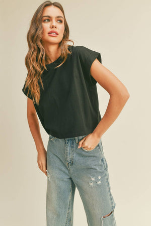 Crew Cuffed Sleeve Tee - The Collective Park City