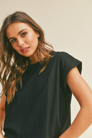 Crew Cuffed Sleeve Tee - The Collective Park City