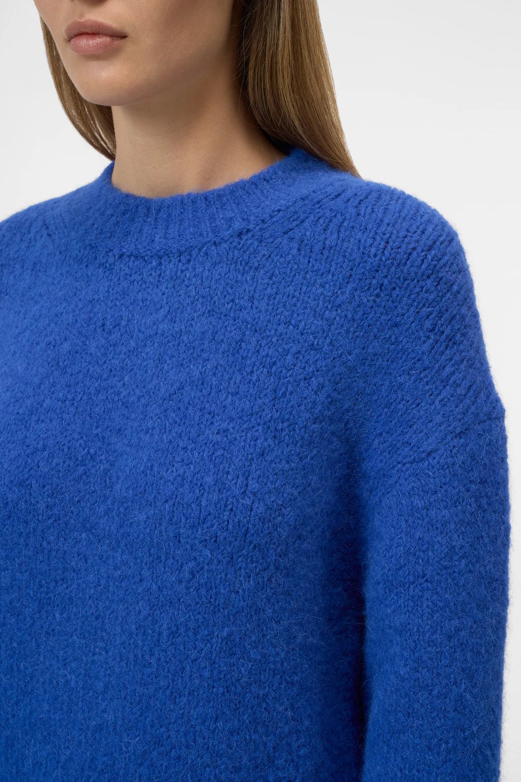 Crew - Neck Alpaca Wool Sweater - Royal Blue - The Collective Park City