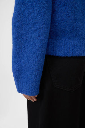 Crew - Neck Alpaca Wool Sweater - Royal Blue - The Collective Park City