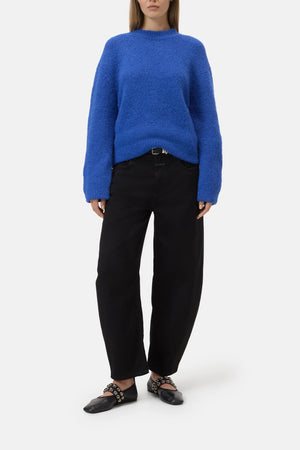 Crew - Neck Alpaca Wool Sweater - Royal Blue - The Collective Park City