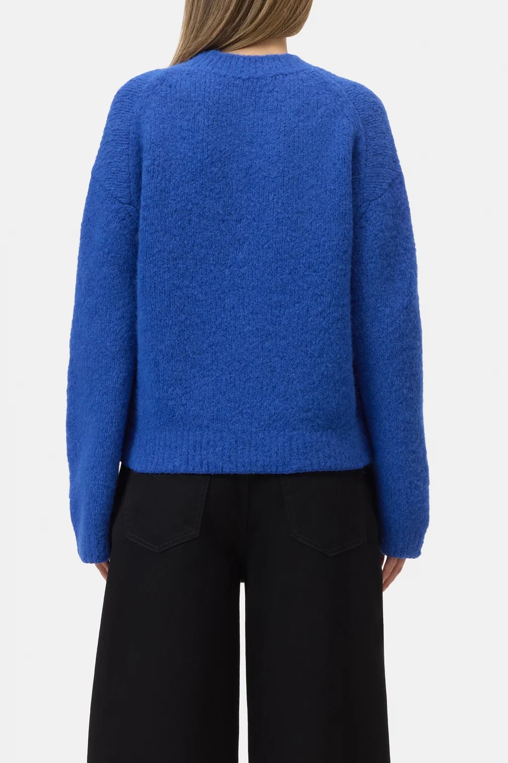 Crew - Neck Alpaca Wool Sweater - Royal Blue - The Collective Park City