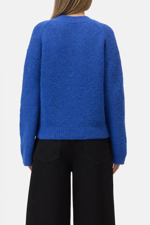 Crew - Neck Alpaca Wool Sweater - Royal Blue - The Collective Park City