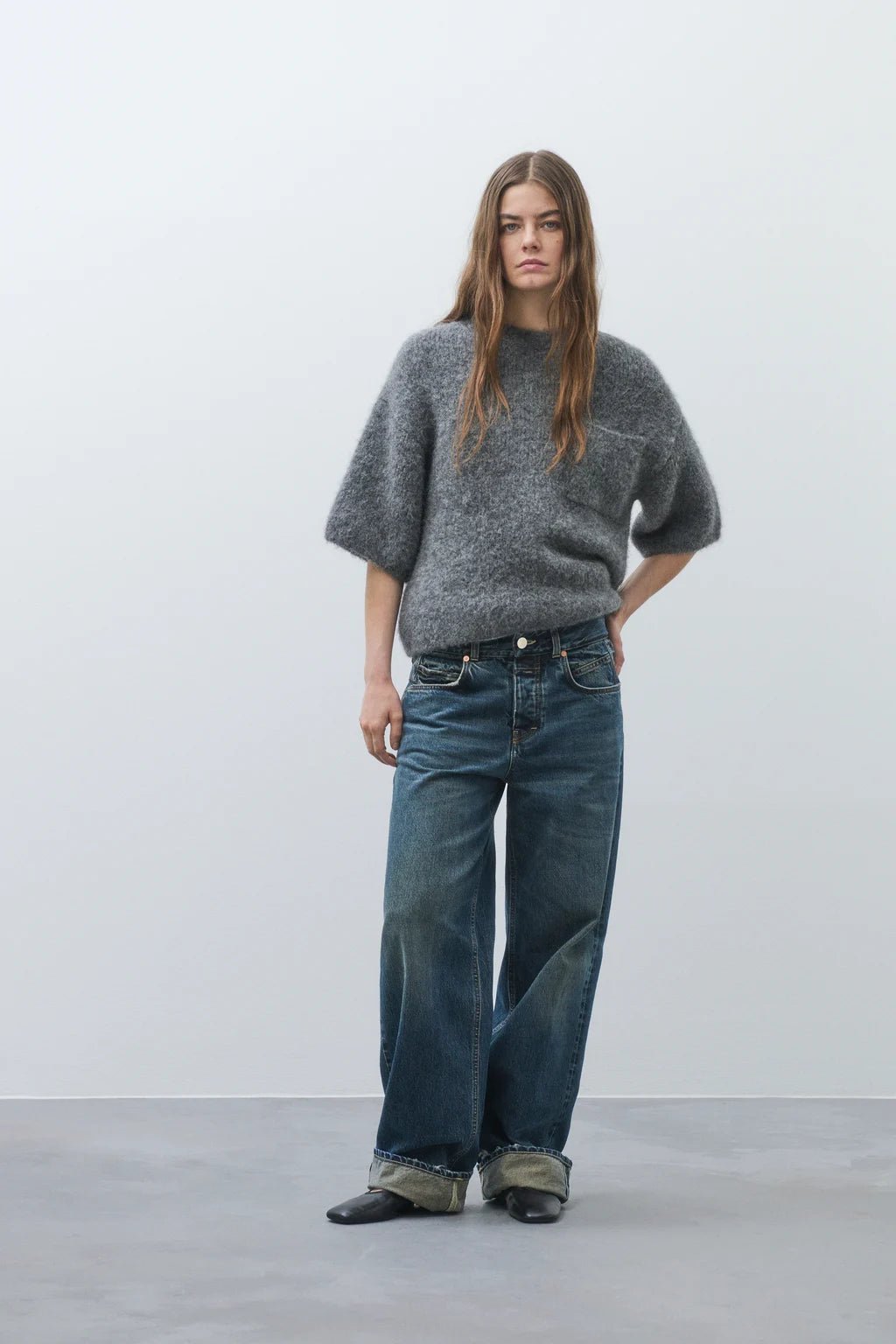 Crew - Neck Short Sleeve Alpaca Sweater - The Collective Park City