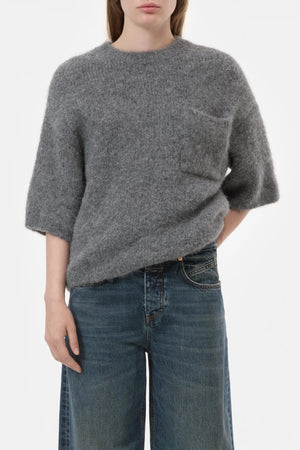 Crew - Neck Short Sleeve Alpaca Sweater - The Collective Park City