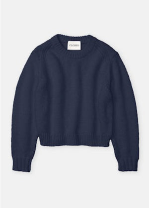 Cropped Crewneck Sweater - Dark Night - The Collective Park City