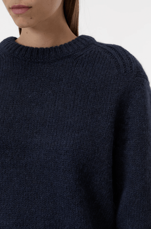 Cropped Crewneck Sweater - Dark Night - The Collective Park City