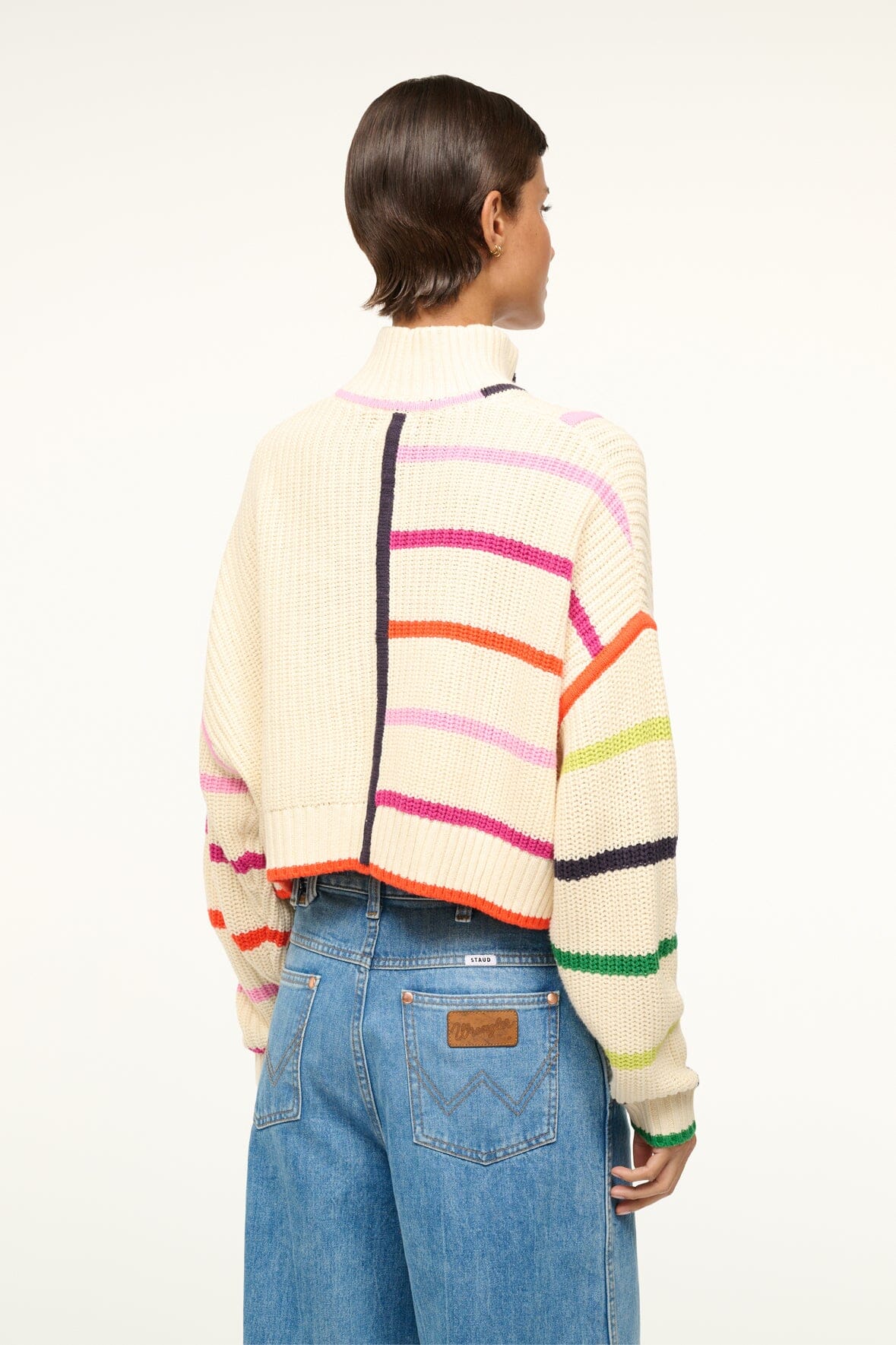 Cropped Hampton Sweater - Cream Rainbow - The Collective Park City