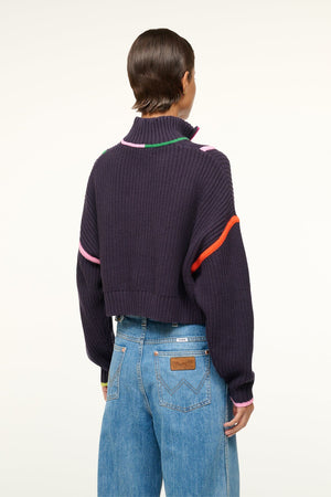 Cropped Hampton Sweater - Navy - The Collective Park City
