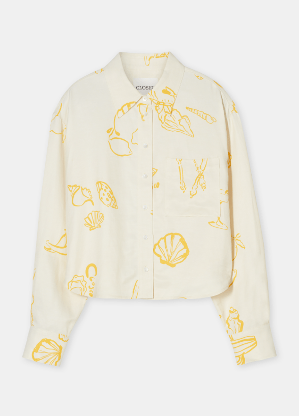 Cropped Oversized Button Down Shirt - The Collective Park City