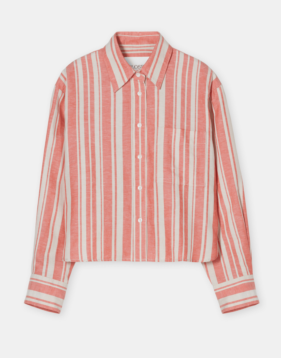 Cropped Oversized Poplin Button Down Shirt - The Collective Park City