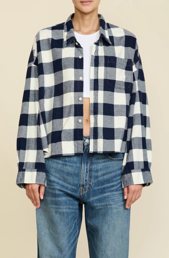 Cropped Plaid Shirt - The Collective Park City