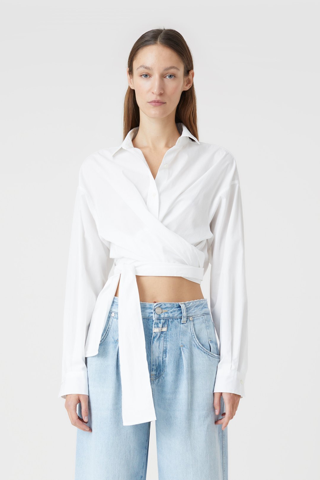 Cropped Wrap Blouse - The Collective Park City