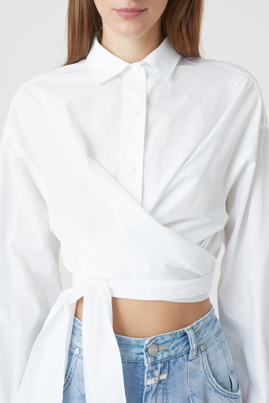 Cropped Wrap Blouse - The Collective Park City