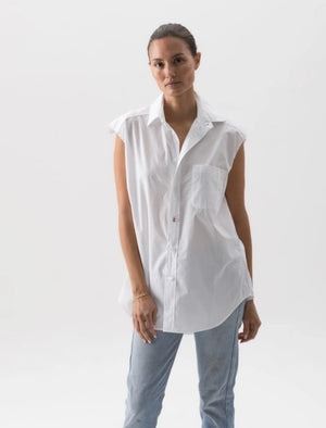 Cut Off Button Down Top - The Collective Park City