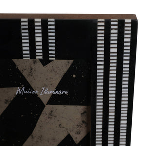 Photo Frame - Black Resin Ridged Stripes Border, 4x6 in.