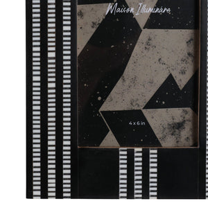 Photo Frame - Black Resin Ridged Stripes Border, 4x6 in.