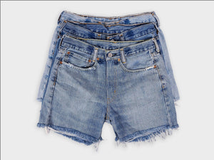 Mid-Rise Upcycled Denim OG Shorts