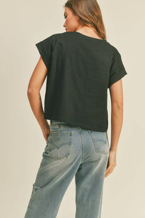 Crew Cuffed Sleeve Tee