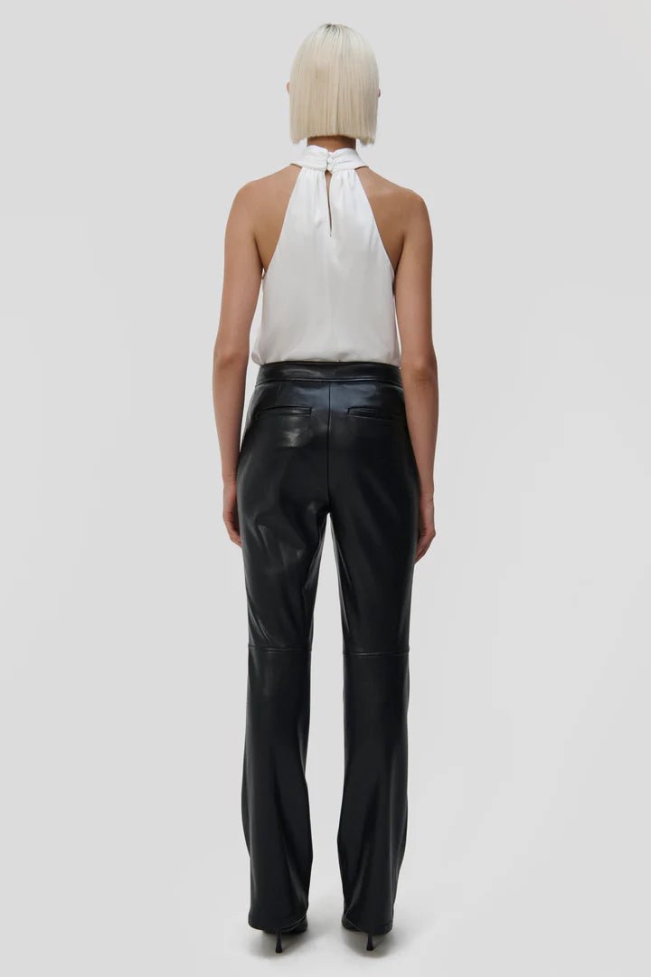 Dahlia Straight Leg Faux Leather Pant - Black - The Collective Park City