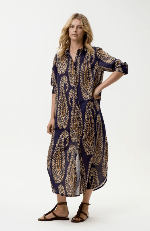 Daisy Maxi Cotton Dress | Mandala Print Cotton Maxi