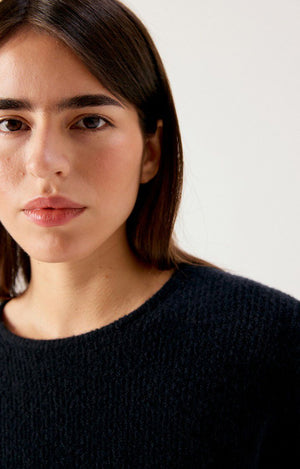 Damsville Short-Sleeve Sweater - Noir - The Collective Park City