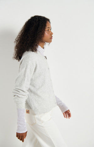 Damsville Wool Cardigan - Grey - The Collective Park City