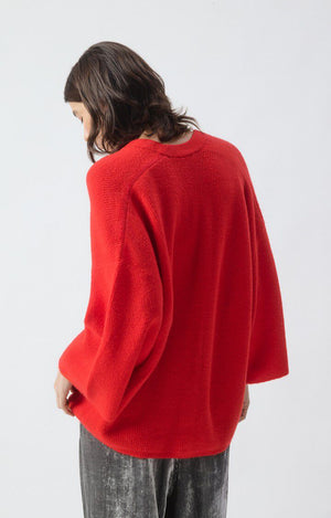 Damsville Wool Cardigan - Strawberry - The Collective Park City