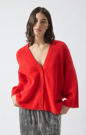 Damsville Wool Cardigan - Strawberry - The Collective Park City