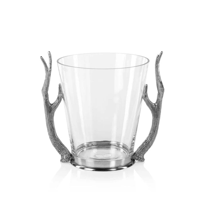 Davos Glass Wine &amp; Champagne Bucket with Pewter Antler Handles - The Collective Park City