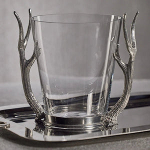Davos Glass Wine & Champagne Bucket with Pewter Antler Handles - The Collective Park City