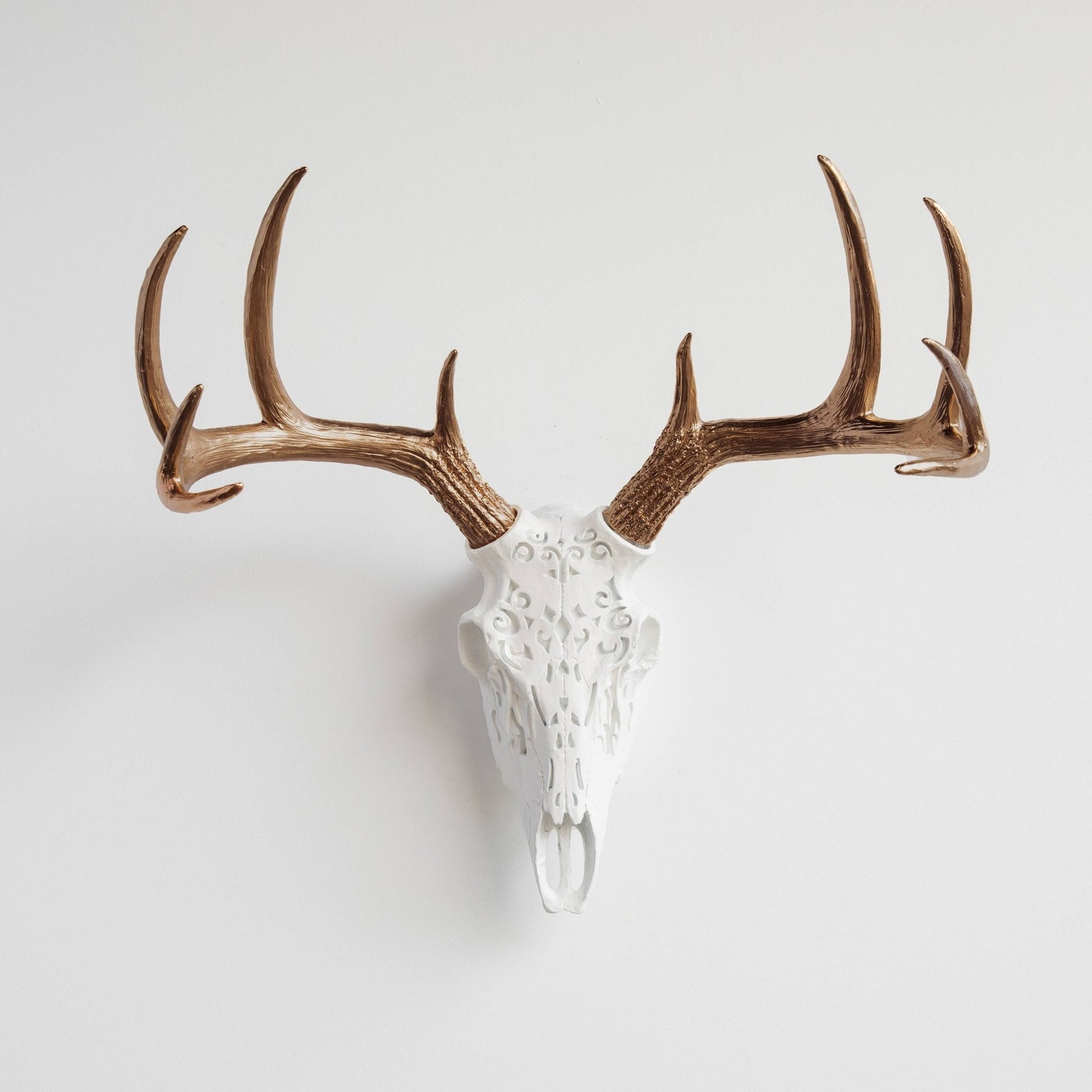 Decorative Carved Deer Skull - The Collective Park City