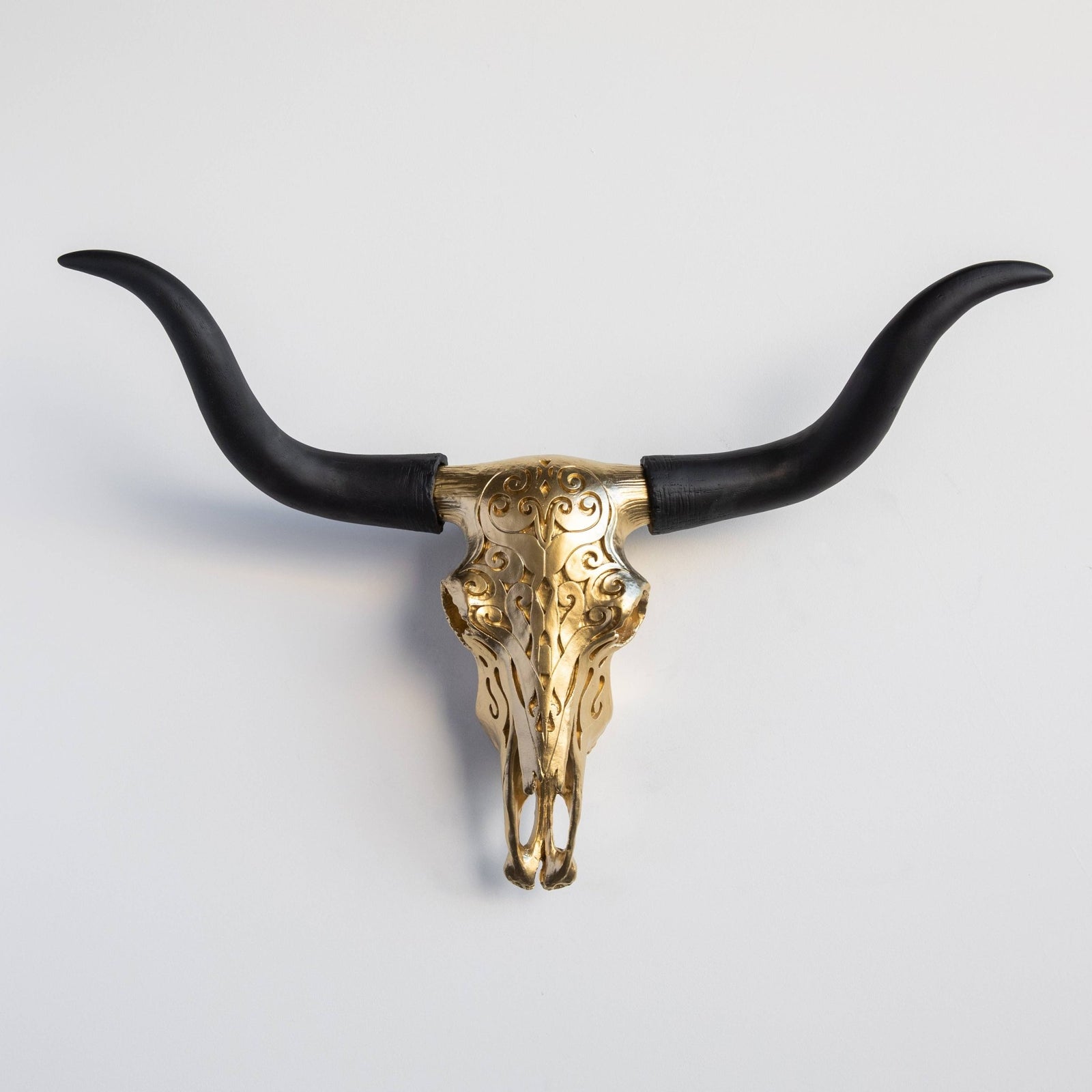 Decorative Carved Texas Longhorn Wall Art - The Collective Park City