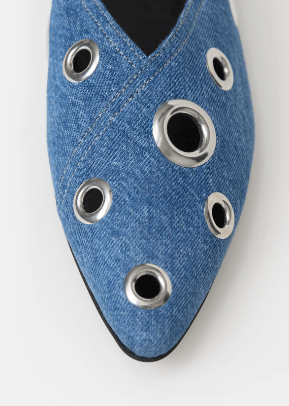 Denim Grommet Ballerina Flat - The Collective Park City