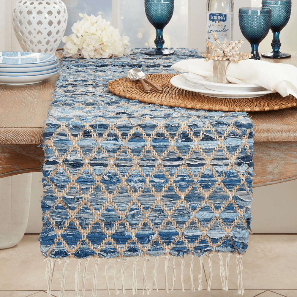 Denim Net Chindi 16"x72" Table Runner - The Collective Park City