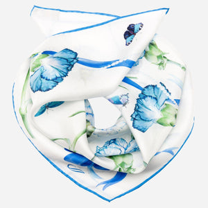 Dianthus - Silk Bandana Scarf - Blue - The Collective Park City