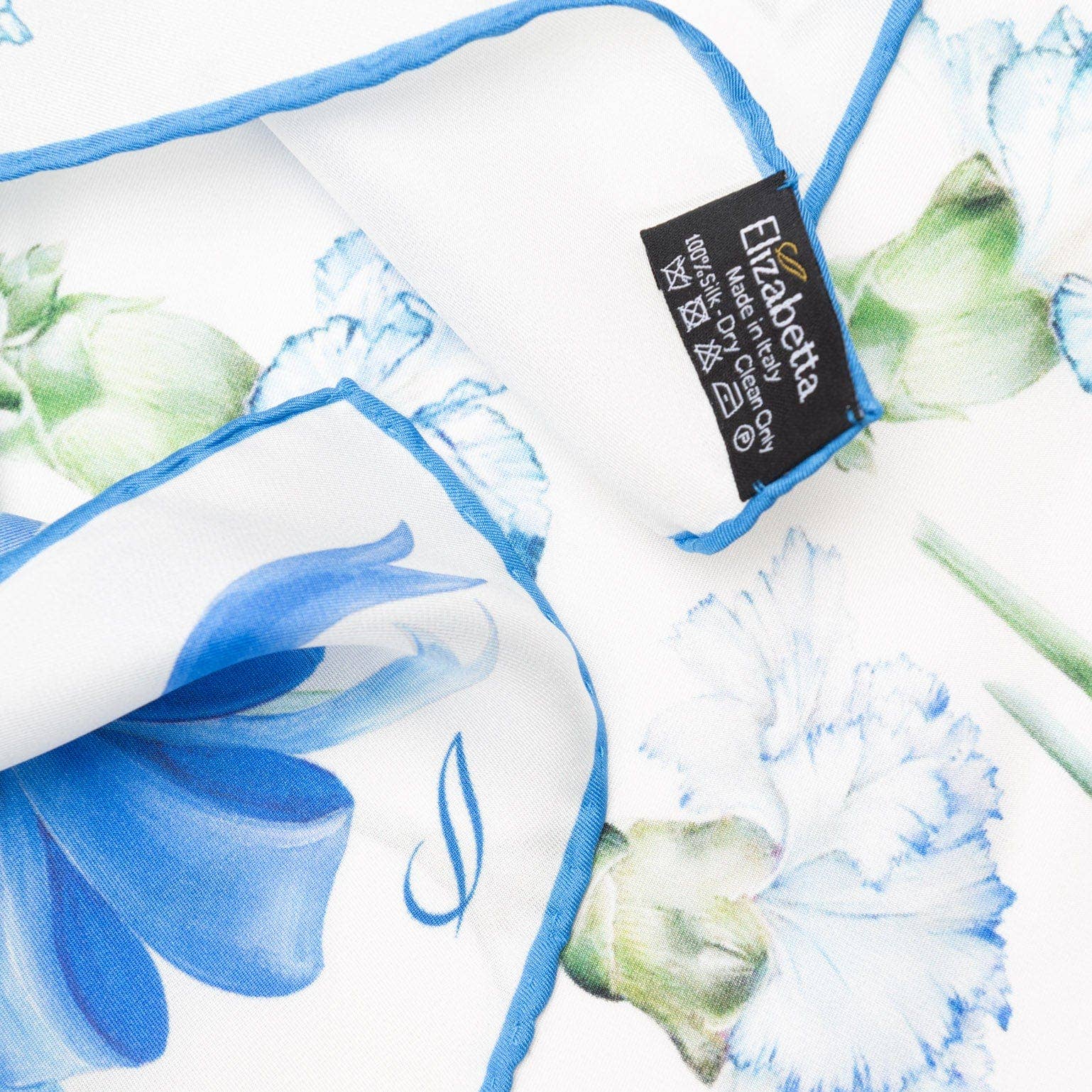 Dianthus - Silk Bandana Scarf - Blue - The Collective Park City