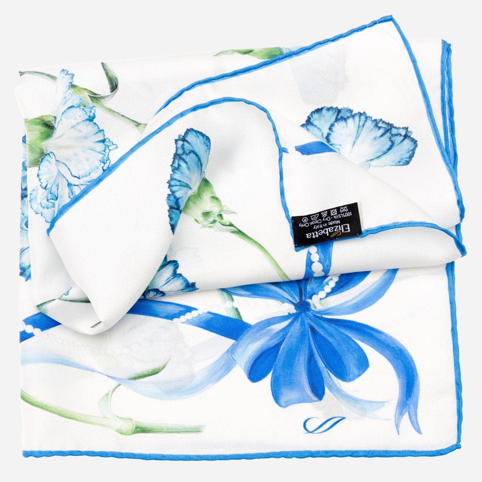 Dianthus - Silk Bandana Scarf - Blue - The Collective Park City