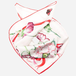 Dianthus - Silk Bandana Scarf - Red - The Collective Park City