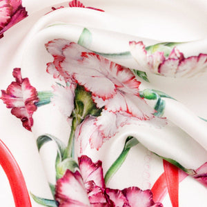 Dianthus - Silk Bandana Scarf - Red - The Collective Park City