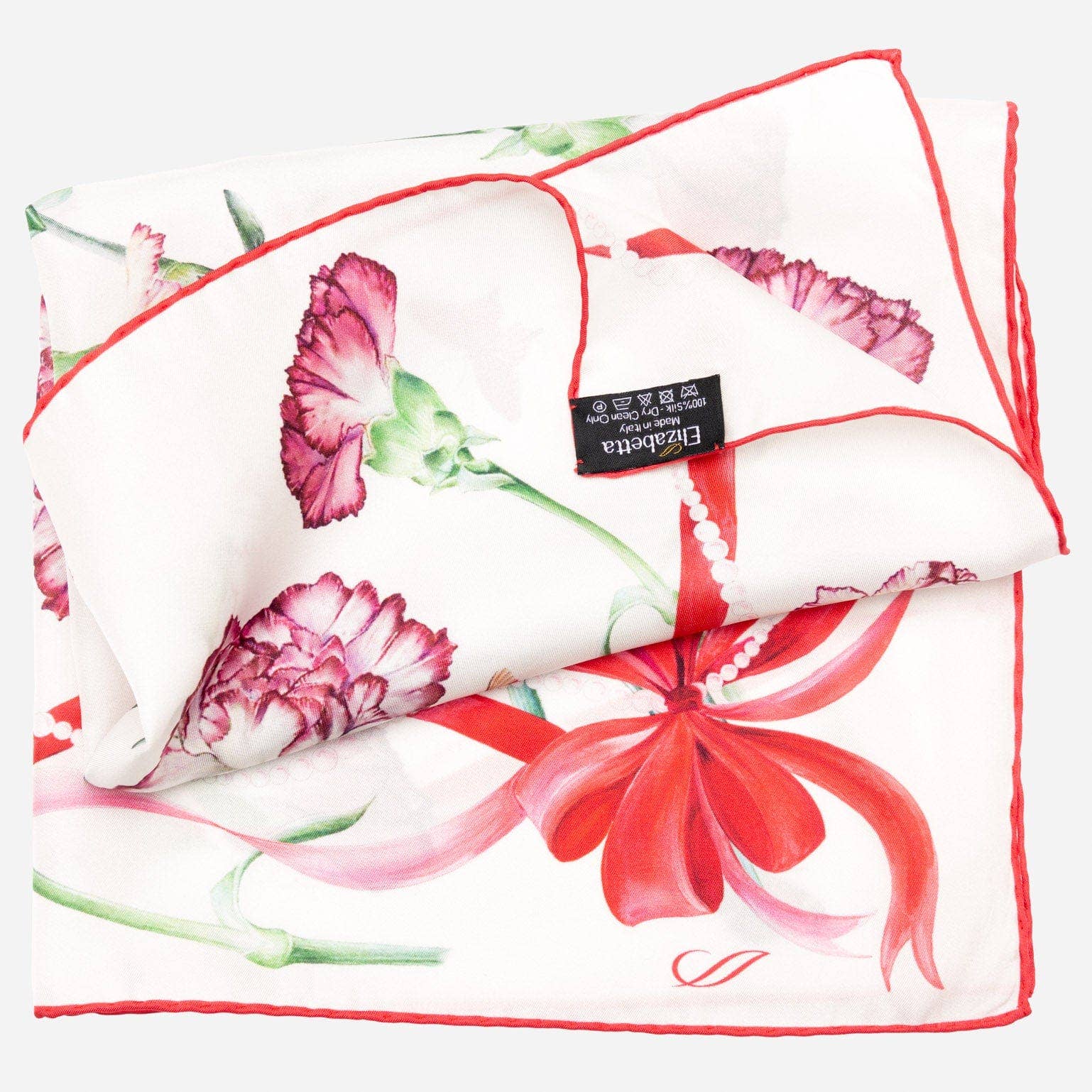 Dianthus - Silk Bandana Scarf - Red - The Collective Park City