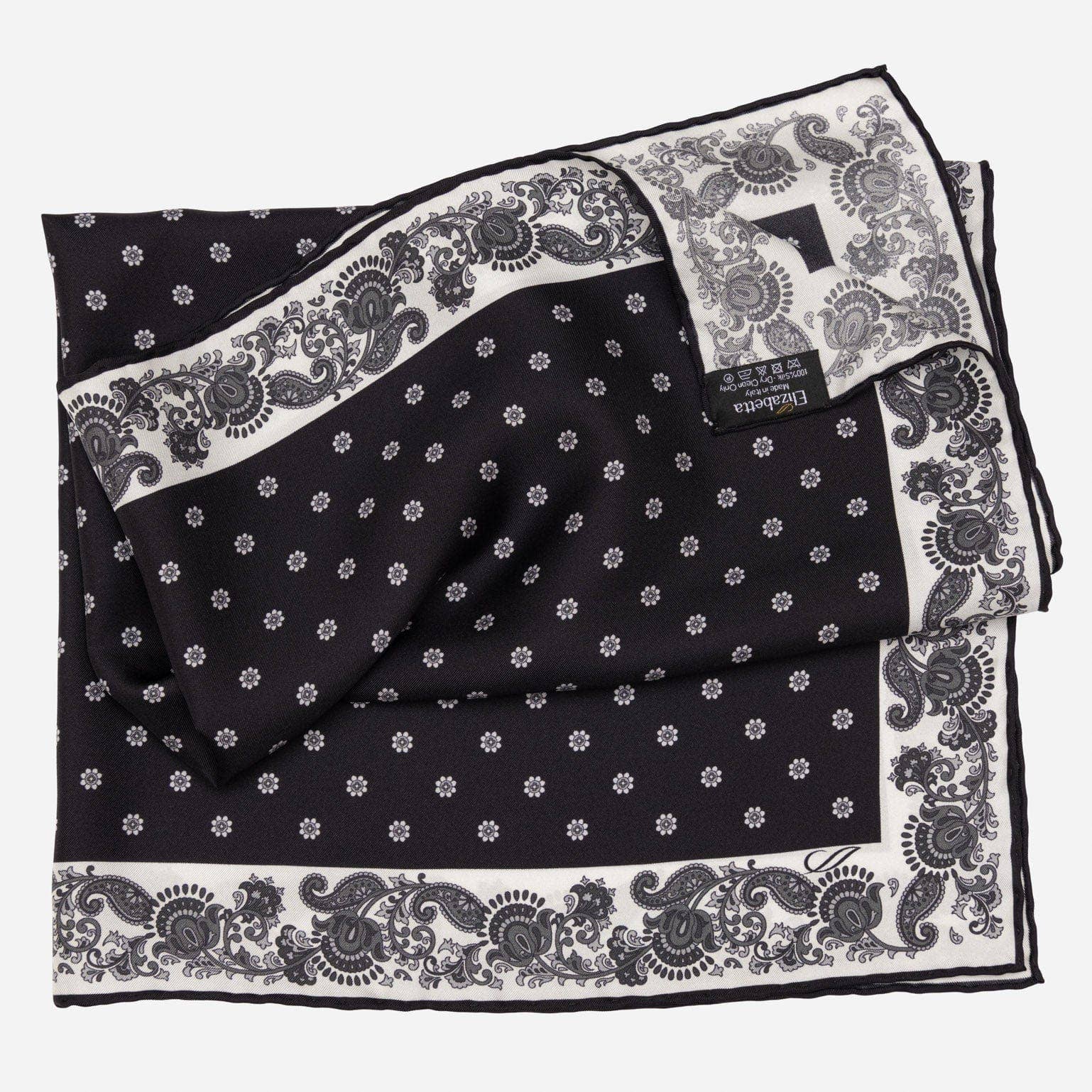 Diego - Silk Neckerchief Scarf - Black - The Collective Park City