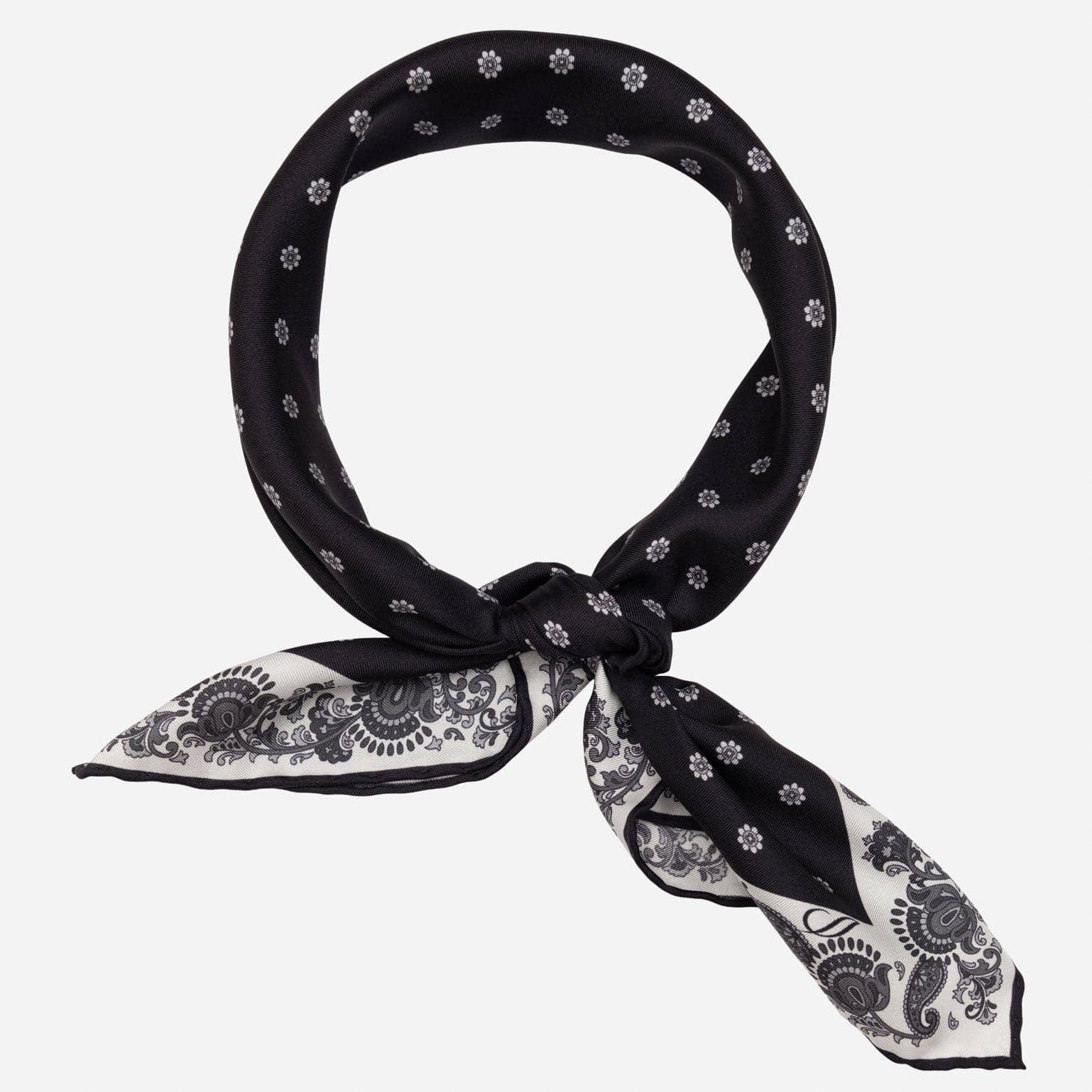 Diego - Silk Neckerchief Scarf - Black - The Collective Park City