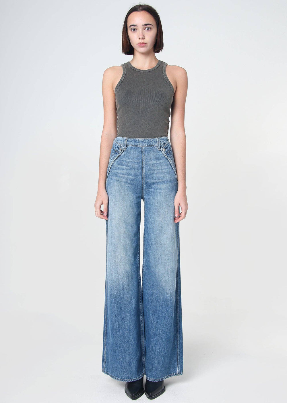 Dina High Waisted Wide Leg Jean - San Diego - The Collective Park City